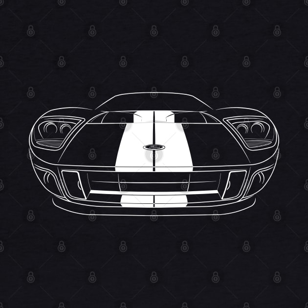Front/back - Ford GT - stencil, white by mal_photography